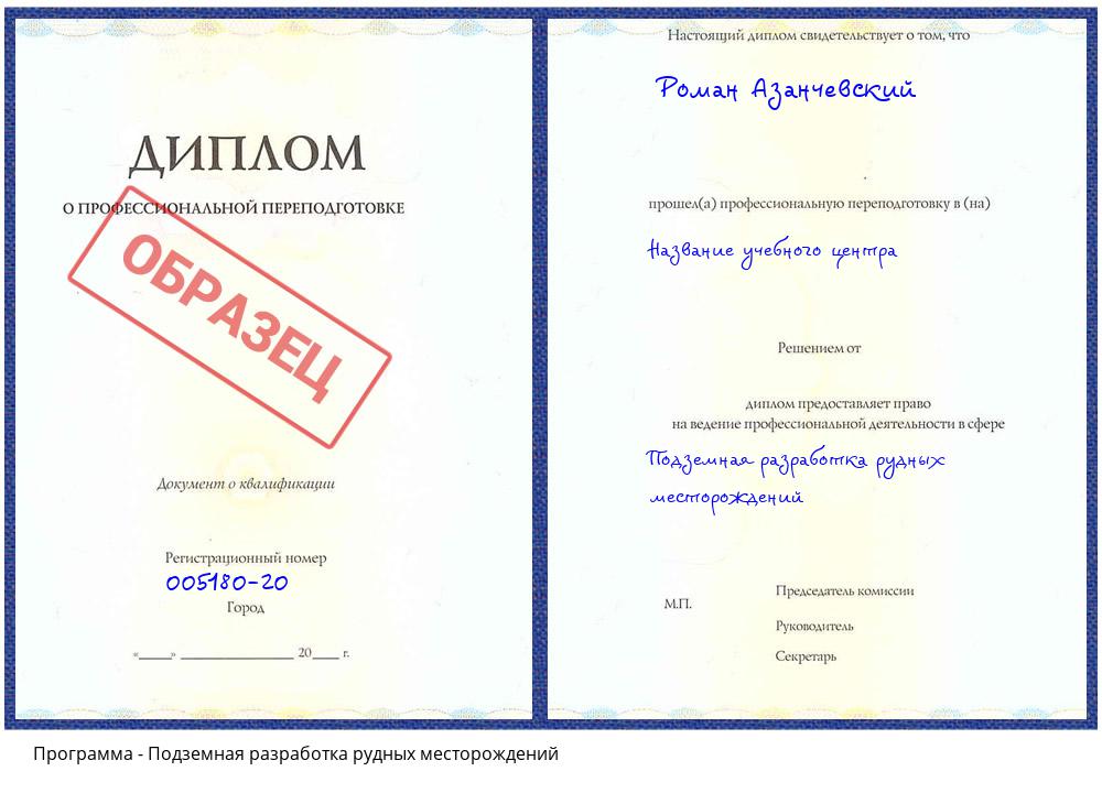 Подземная разработка рудных месторождений Рузаевка